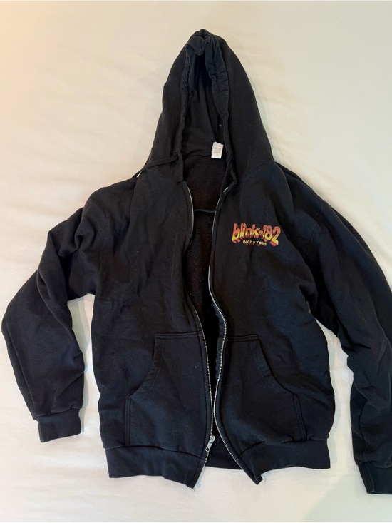 Tultex Other - Blink-182 Black 2023-2014 World Tour Zip-Up Hoodie with Yellow/Red Logo
